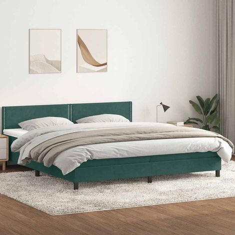 Boxspringbett mit Matratze Dunkelgrün 180x220 cm Samt (1/5)