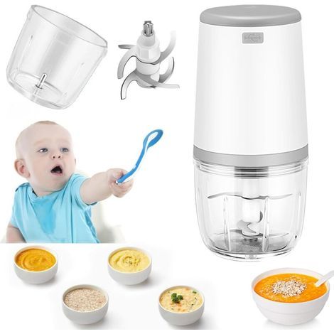Mini batidoras para bebés, mini procesador de alimentos, batidora para bebés de 300 ml, mini picadora eléctrica, mini procesador de alimentos con carga USB, batidora eléctrica para niños, procesador d
