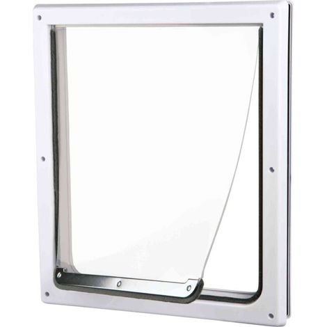 Portina per cani, 2 posizioni, con tunnel M-XL: 36 × 46 cm, bianco (1/3)