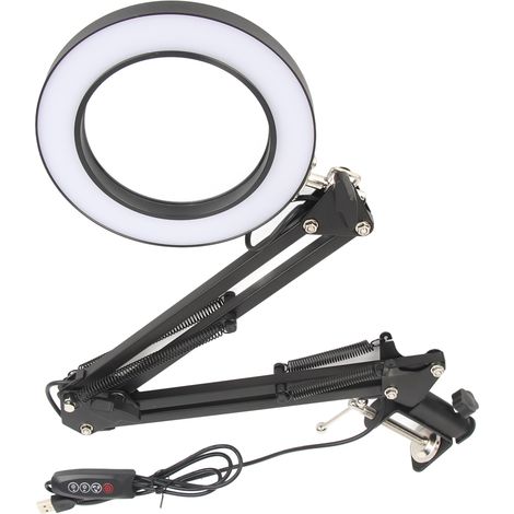 Lampe Loupe de Table 10X LED Lumière Réglable avec Pince pour Entretien et Réparation (1/5)