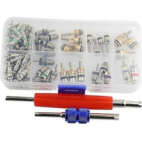 Kit d'accessoires pour obus de vanne de climatisation (102 pièces) avec outil de démontage et d'installation double tête. (1/5)
