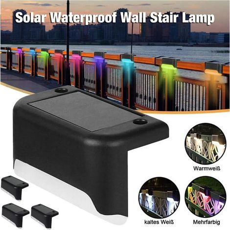 12er-Set LED-Solarleuchten, Zaunleuchten, Wandlampen, Gartenleuchten, bunte Treppenleuchten für den Außenbereich