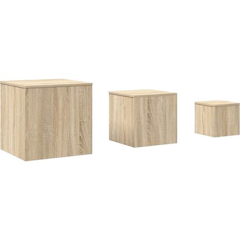 vidaXL Side Tables 3 pcs Sonoma Oak Engineered Wood
