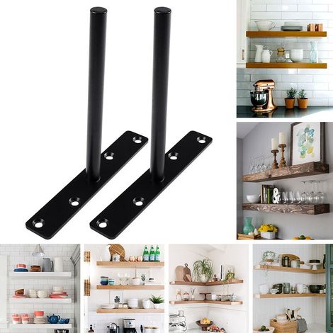 Support d'étagère invisible, étagère murale en fer renforcé - 2 pièces - AquaForge (1/3)
