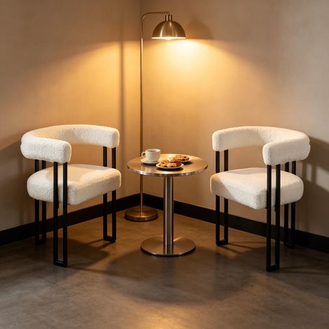 Ergonomischer Lesesessel mit vollständiger Rückenlehne und Armlehnen – vielseitige Esszimmer- und Wohnzimmersessel, ideal für Cafés und Schlafzimmer (2er-Set)