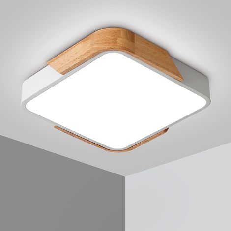 Plafonnier LED 18W Lampe Plafond avec Télécommande Luminosité Réglable Luminaire Salle de Bain Carré Ultra Mince Moderne pour Maison Bureau Chambre Salon Cuisine Balcon Couloir, Blanc 30 cm (1/4)