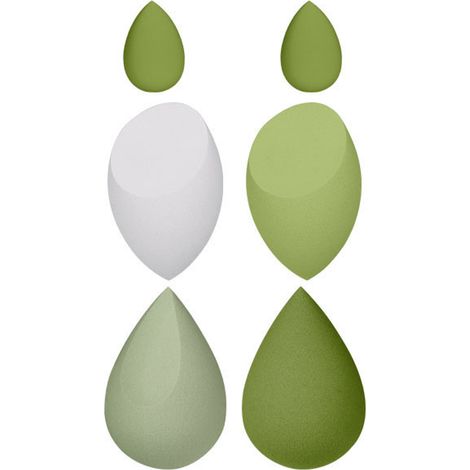 Éponges à maquillage Drift Bottle Beauty Egg, éponge à fond de teint en forme de goutte, coffret cadeau avec pot, design macaron, mini éponge biseautée couleur goutte d'eau (1/5)