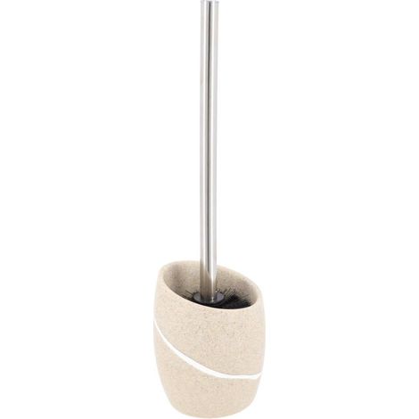 Brosse WC avec support en résine Beige effet pierre - TENDANCE (1/2)