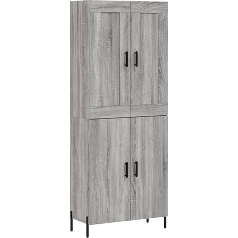 Credenza buffet cassettiera mobile contenitore organizer cucina soggiorno soggiorno alto Sonoma 69,5 x 34 x 180 cm pannelli compositi grigio 020035540