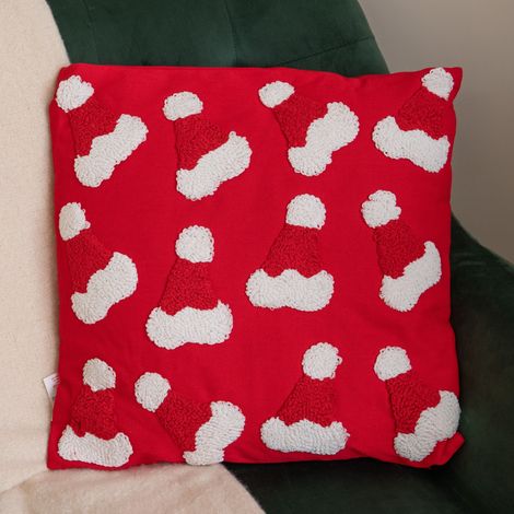 43cm Soft Red Santa Hat Christmas Cushion Decoration (1/5)