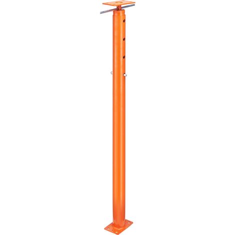 Cric de Sol de Maison, Hauteur 142,24-254 cm, Cric de Plancher Sous-sol Réglable pour Nivellement, Capacité Charge 8164,66 kg, Poteau Support Levage Télescopique Acier pour Support Temporaire (1/5)