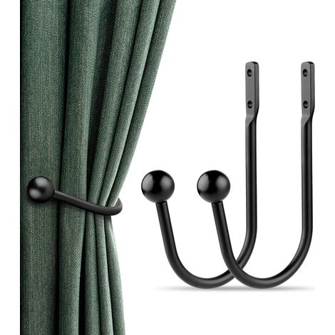 Embrasses de rideaux - Lot de 2 - Supports de rideaux - Crochets pour embrasses de rideaux - Bronze (1/5)