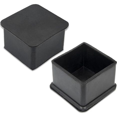 2 Pack, Chair Leg Cover Square Anti-Scratch Protective Cover Heavy Duty Rubber 38x38mm, 3.8x3.8cm, Black (1/5)