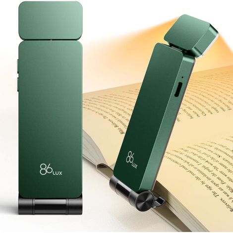 Rechargeable Reading Light for Bedtime, Ultra-Light Clip-On LED Bookmark Light with 3 Amber Colors and Continuously Dimmable Brightness for Nighttime Reading for Book Lovers (1/5)