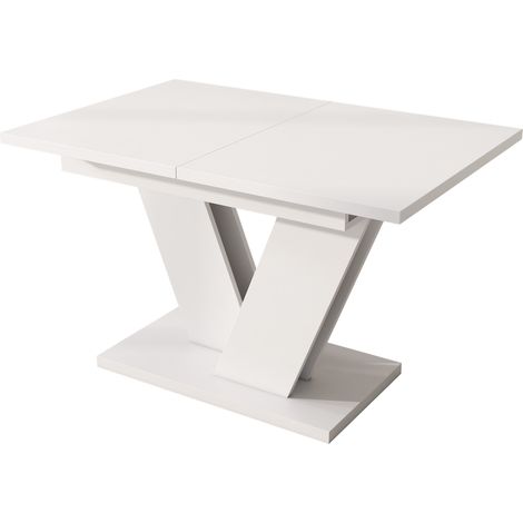 Table de salle à manger extensible 120/160x80 cm blanche