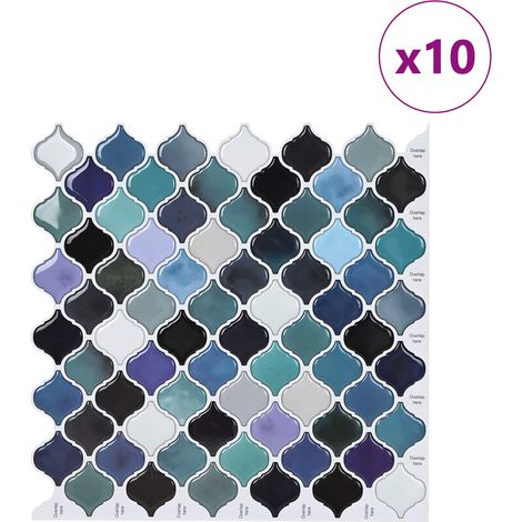 vidaXL Baldosa Lanturn 10 uds. Verde Azul 27 x 27 cm Poliuretano y PET (1/2)