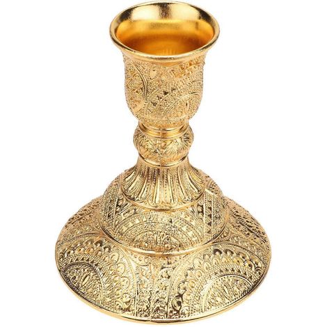 Bougeoirs dorés pour fête, compatibles avec les bougeoirs décoratifs, 1 paire, en fer, ornement de table (1/5)