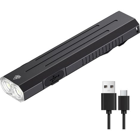 Lampe torche EDC rechargeable à haute luminosité, mini lampe de poche avec bouton stroboscopique tactique, petite lampe de poche plate EDC magnétique portable pour camping, urgence, 1 pièce (1/5)