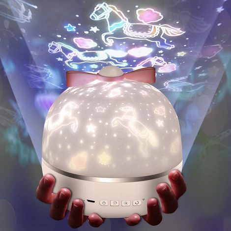 Veilleuse étoilée pour enfants, rotation à 360 degrés, lampe projecteur multicolore pour décorer les anniversaires, Noël et autres fêtes pour bébés et enfants. (1/5)