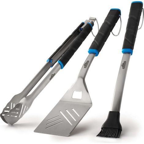 Ensemble de 3 ustensiles de barbecue - Pince / Spatule / Pinceau (1/2)
