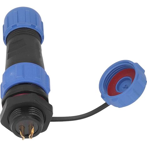 SP13 Connecteur Aéro Mâle Femelle 2 Broches IP68 Étanche Vissable ABS Pour Câble Électrique 1 Prise 1 Socle (1/5)