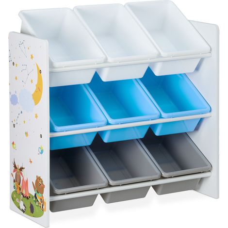 Scaffale per bambini con 9 pratiche scatole portaoggetti 67 x 65 x 31,5 cm in MDF bianco 130008790