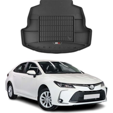 Tapis de Coffre 3D TPE Premium Compatible avec Toyota Corolla Berline 2019-2025 Bac de Protection de Coffre Intérieur antidérapant Revêtement de Coffre Bords Hauts pour Voiture Noir (1/5)