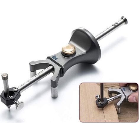 Jauge de marquage - LARGEIGHT - Trusquin de Menuisier - Aluminium - Multifonctionnelle - 180 mm