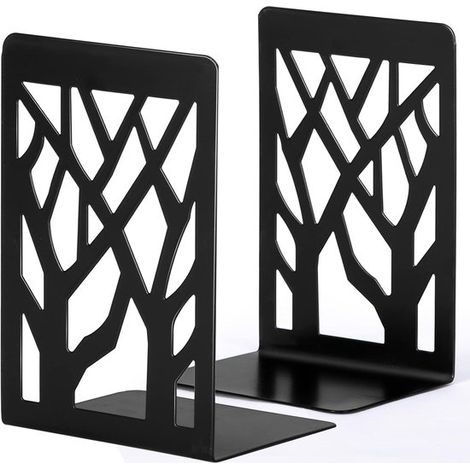 Set di 2 fermalibri decorativi in ferro a forma di L. Fermalibri in metallo traforato. Antiscivolo e antiruggine, ideali per casa, ufficio e altro ancora. (1/5)