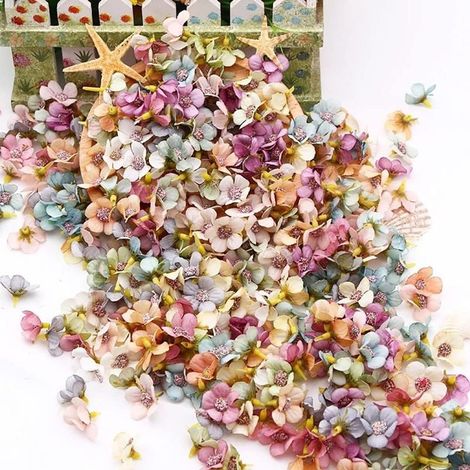 100 pièces - Fleurs artificielles - Mini fleurs décoratives - Pour décorations de mariage à faire soi-même-AquaForge (1/5)
