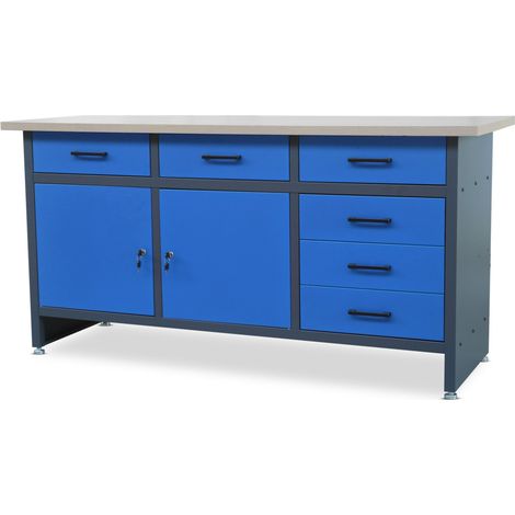 Établ HENRY, 1700 x 850 x 600 mm, bleu anthracite