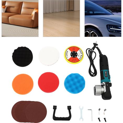 Pulidora de coches, kit de pulidora excéntrica, 850 W, 8 mm, 6 velocidades variables, pulidora excéntrica eléctrica para encerar, pulir y eliminar arañazos