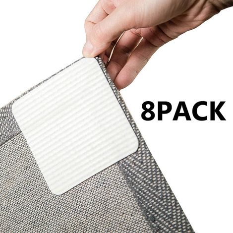 Gripper Tapis - 10 x 10 cm - Adhésif Réutilisable Double Face pour Sol Dur - Antidérapant pour Tapis d’Intérieur - Lot de 4 ou 8 pièces (1/5)