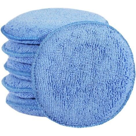 Tampons applicateurs de cire en microfibre , applicateur de cire pour voiture, tampons en mousse pour le polissage et le lustrage de précision, pour le nettoyage et le polissage fin de (1/4)