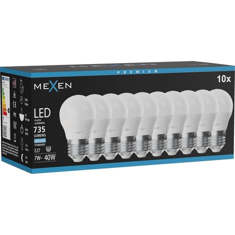 Mexen Nova 10x Ampoule LED E27, G45, 7W, Froid - 6500K, 735 lm - L101-E27-0765-01x10 (1/3)
