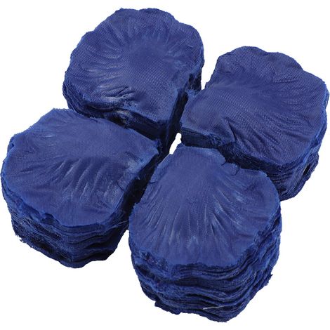 1000 pétales de fleur en soie, feuilles de rose artificielles pour décoration de table de mariage (bleu foncé) (1/5)
