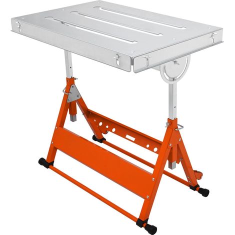 Table de soudage 76,2 x 50,8 cm, capacité 181,4 kg, acier, pliable sur roues, 3 fentes de 2,8 cm, 3 angles d'inclinaison, hauteur réglable, rails extractibles (1/5)