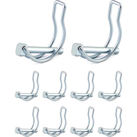 D-shaped locking pin – Galvanized carbon steel – Pack of 10 – Dimensions 6 x 45 mm for trailer hitches (1/5)