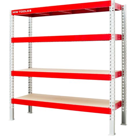 Mw Tools – Rayonnage de stockage professionnel 2000mm x 600mm – Capacité 800kg par étagère – Acier peint par poudrage – RA860