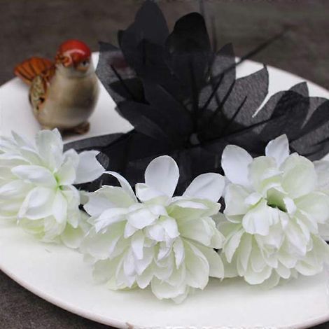 1 branche de dahlia artificielle pour décoration de table ou d'intérieur, fleur noire de mariage ou d'Halloween