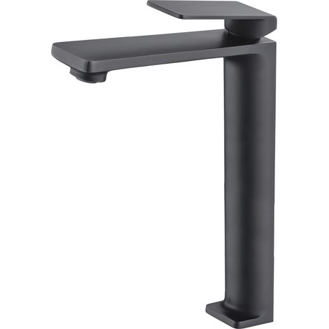 Imex -  Grifo Monomando Lavabo Caño Alto Negro Serie  Fiyi