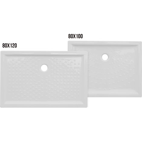 Rechteckige Duschwanne 80x100xh.6 cm Rett. Bianca 6 aus Dianhydro-Keramik (1/3)
