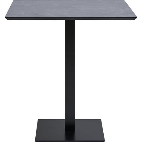 Tavolo bistrot Fano effetto pietra con base in metallo nero 70x70x75 cm