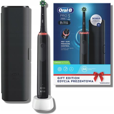 Cepillo de dientes eléctrico Oral-B PRO 3 3500 Cross Action negro (1/5)