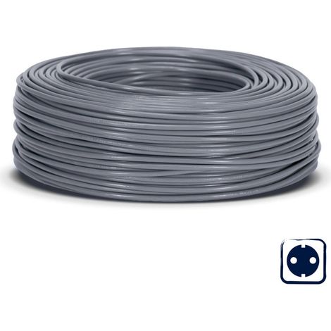 Câble électrique sans halogène 2,5 mm² Gris 100 m  Fil PVC H07Z1-K  Câble électrique (1/5)