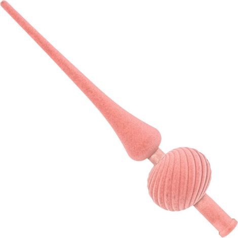 Stella decorativa portatile in plastica effetto floccato per puntale dell'albero di Natale - Rosa