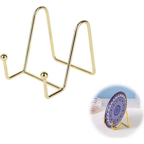 1 Pièces Metal Support Assiette Decorative, Support Cadre Photo de Table, Présentoir de Fer pour Plaque, Livre Cuisine, Carte Postale (1/5)