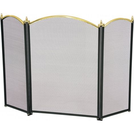 Oypla Heavy Duty Steel 3 Panel Fire Screen Spark Guard (1/5)