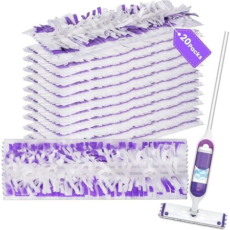 Recharges de tampons de nettoyage jetables pour Swiffer PowerMop Recharges de tampons de nettoyage multi-surfaces pour le nettoyage des sols, 20 unités (1/5)