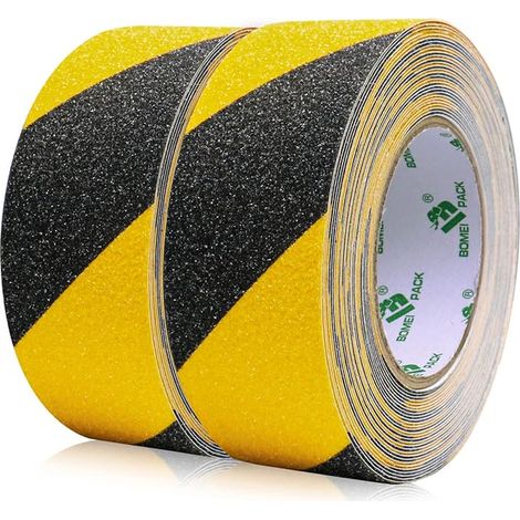 Bande Antidérapante Escaliers, Ruban Adhésif, Ruban Adhésif Antidérapant Jaune Noir, Rubans, Marquage (5CM x 10M) (1/5)